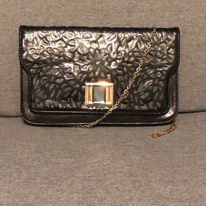 Urban Expression Black Patent Leather Crossbody Bag